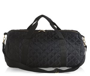 Black Quilted Duffle Bag